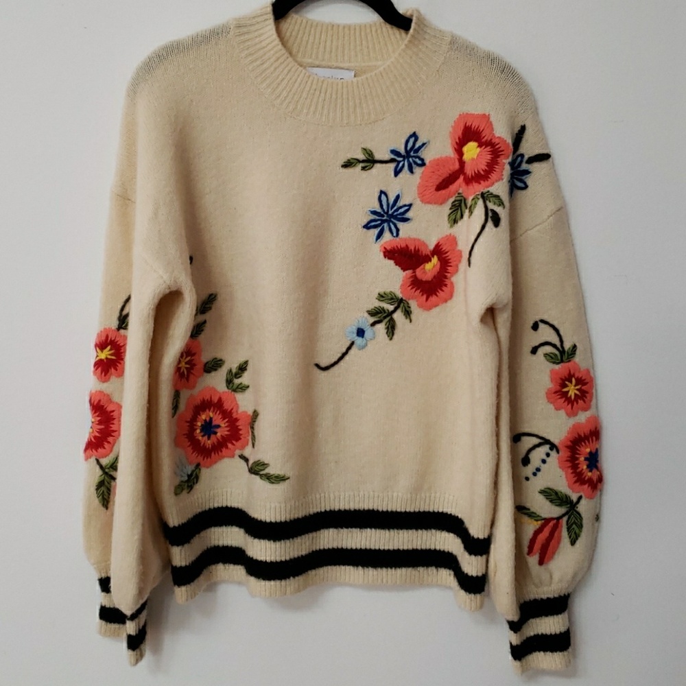 Harlyn Sweater with Floral Embroidery